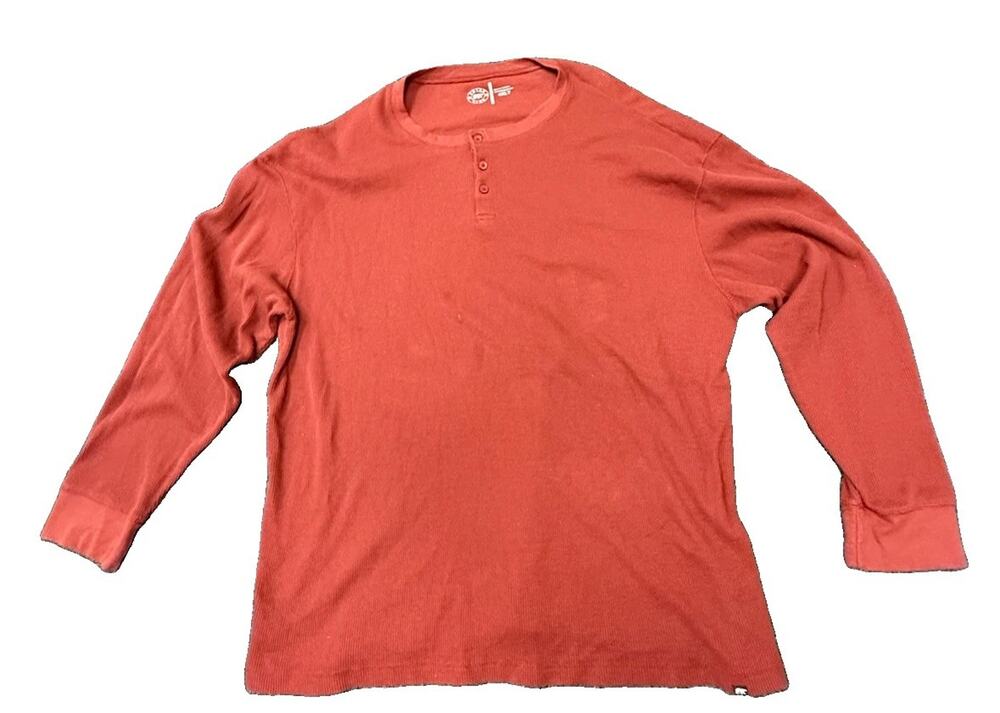 Polar King Mens 4XLT Red Waffle Knit Henley Long Sleeve Thermal Shirt Tall